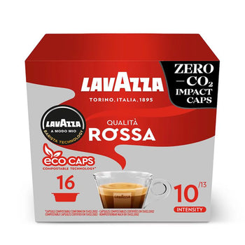 Lavazza A Modo Mio Compostible Capsules de café Qualita Rossa 16 por paquete