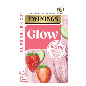 Twinings Superblends brilla con fresa, pepino y té verde 20 por paquete