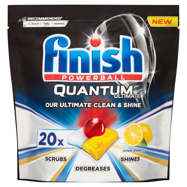 Pastillas para lavavajillas Finish Quantum Ultimate Limón 20 por paquete