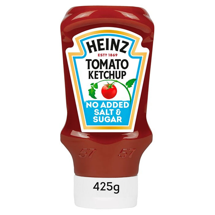 Ketchup de tomate Heinz sans sucre ajouté et sel 425g