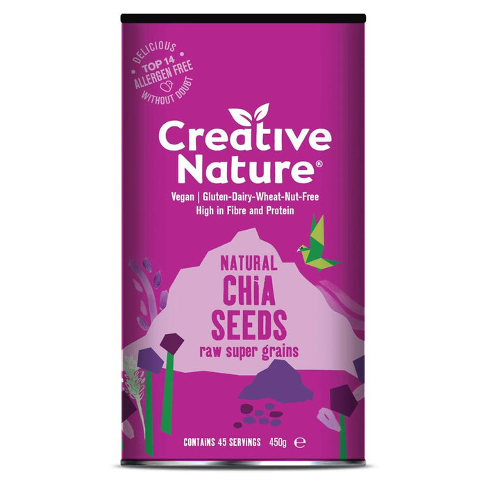 Kreative Natur rohe Chia -Samen 450g