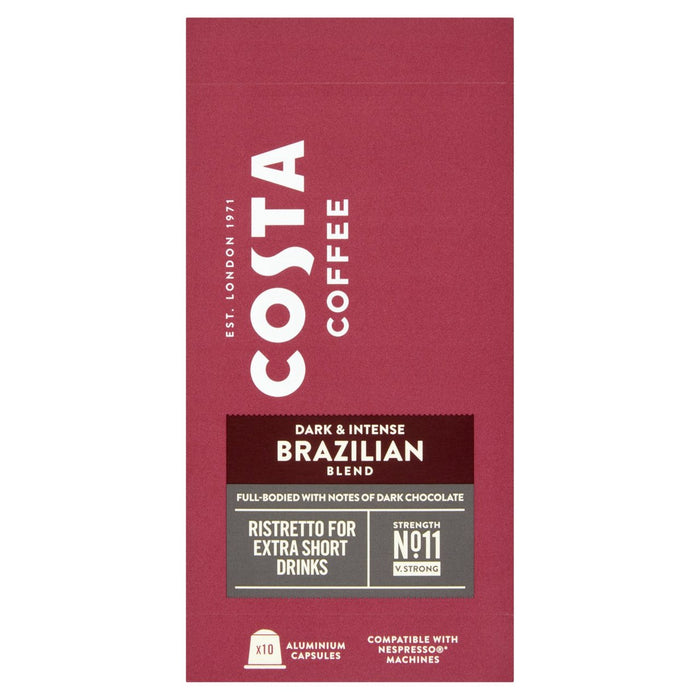 Costa Coffee Nespresso Compatible Brasil Blend Ristretto 10 por paquete