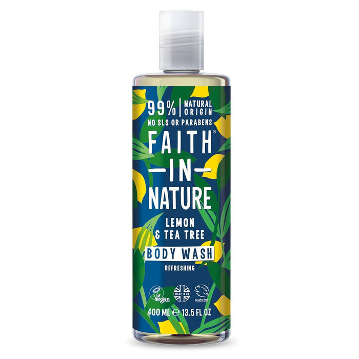 Faith in Nature Lemon et le corps du corps d'arbre à thé 400 ml