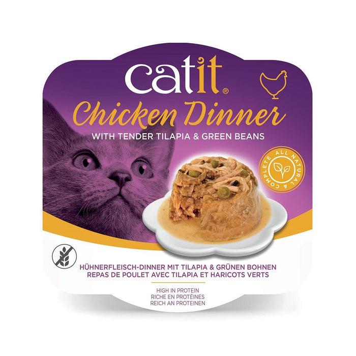 Catit Chicken Dinner mit Tilapia & Green Bohnen nasse Katzenfutter 80G