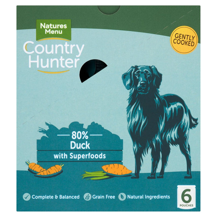 Menú de naturaleza Cazador Hunter Duck Puntas de comida para perros húmedos 6 x 150g