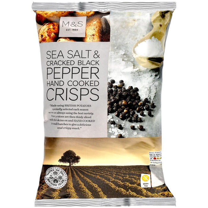 M&S Sea Salt & Crybed Black Pepper Crisps 150G